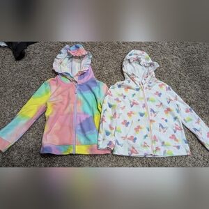 4t Girl Cat & Jack hooded sweatshirt jackets rainbow butterflies